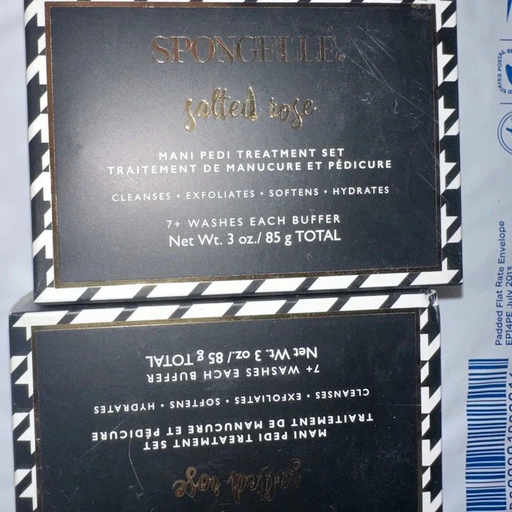 Spongelle Salted Rose Mani Pedi Treatment Set 2 Buffers‎ Cleansing Exfoliating